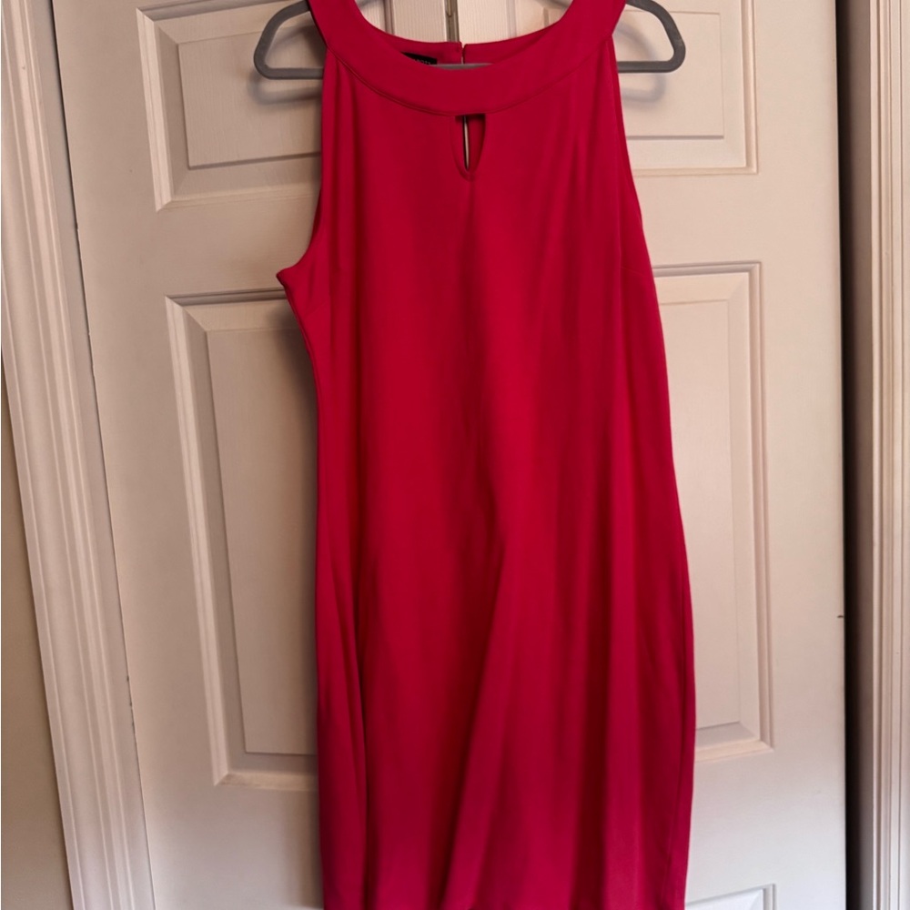 Talbots Red Halter Sheath Cotton Dress